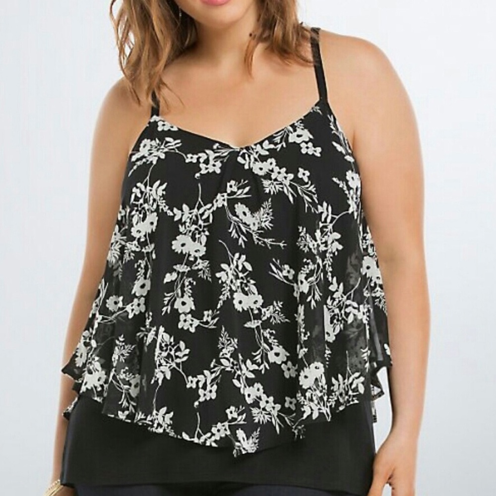 TORRID OVERLAY FLORAL TANK TOP